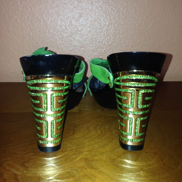 {CHANEL Swarowski Clogs} Vtg Suede & Wood - Picture 3 of 4