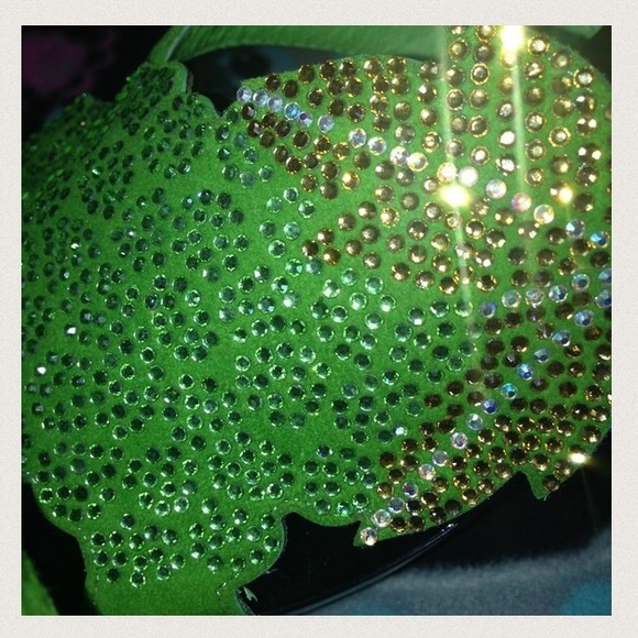 {CHANEL Swarowski Clogs} Vtg Suede & Wood - Picture 4 of 4