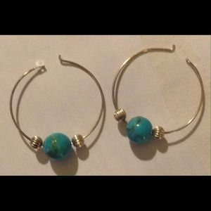 Sterling Silver & Turquoise Hoop earrings