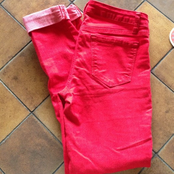 SOLD Red skinny jeans - Picture 1 of 2