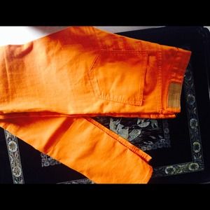 H&M orange skinny jeans