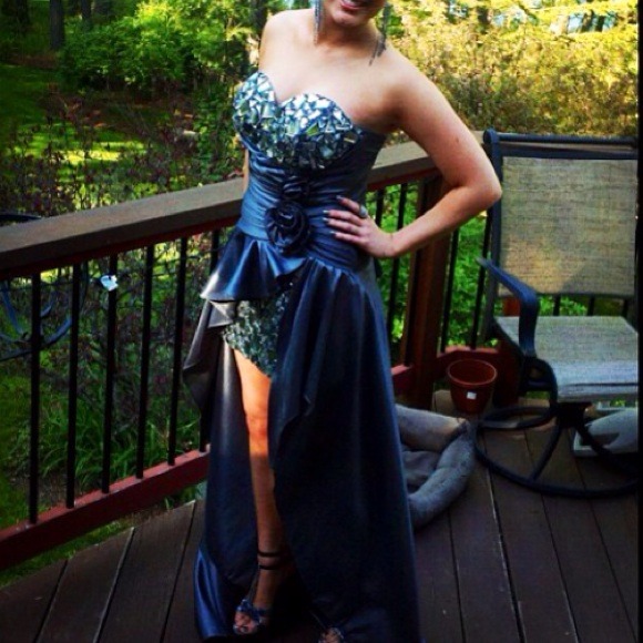 Unique mirror/glass mosaic pewter formal dress! - Picture 2 of 3