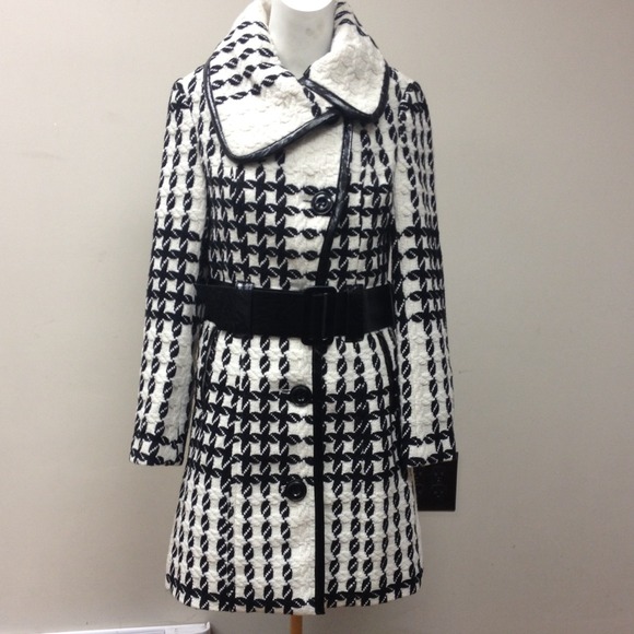 Vertigo houndstooth long cozy coat
