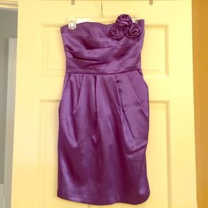 Stunning purple cocktail dress with flowers!