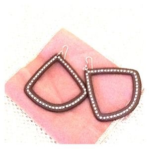 Guess oversized black rhinestone earring