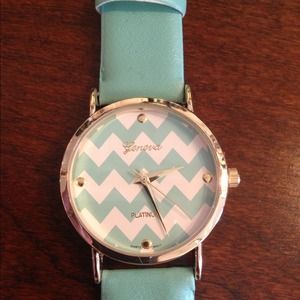 New Mint Chevron Print Watch