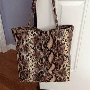 Saks Snakeskin Tote Bag