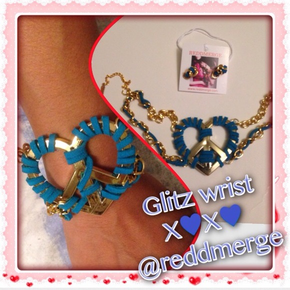GLITZ Wrist suede pretzel wrap heart set💙 $18each - Picture 4 of 4