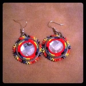 Awesome hand beaded, Native American earrings!