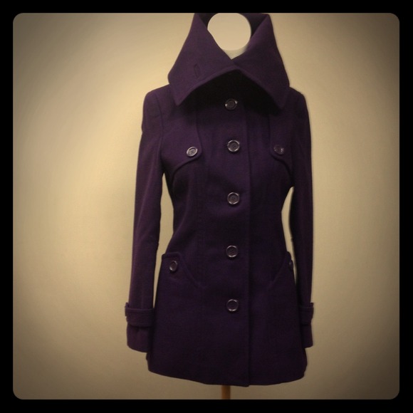 6 button royal purple satin lined jacket