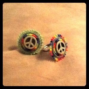 Two hand beaded rings!