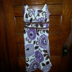 White, brown, and purple spaghetti strap dress