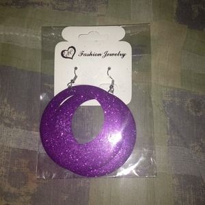 Purple Glitter Earrings