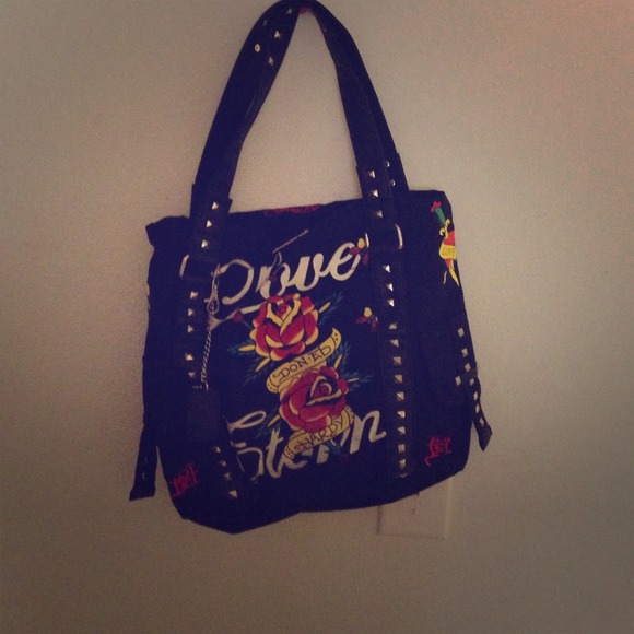 Ed Hardy zip close tote