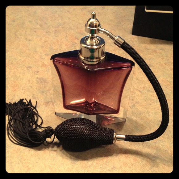 Beautiful purple glass perfume bottle
