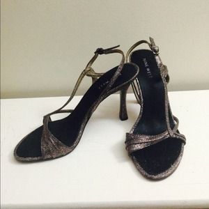 Nine West Glitter Strappy Heels