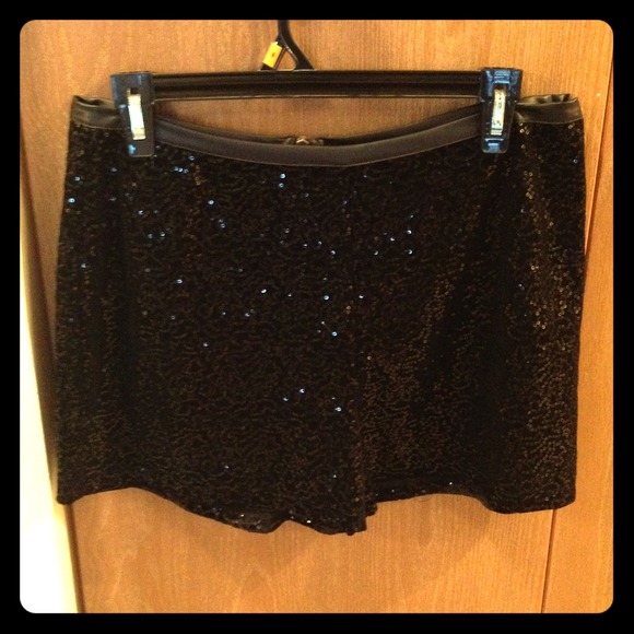 Black sequined shorts