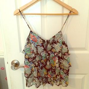 🚫SOLD🚫Floral Tank Top With Zipper