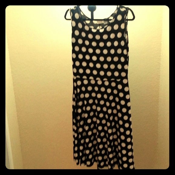 Black Dress with White Poke a Dot
