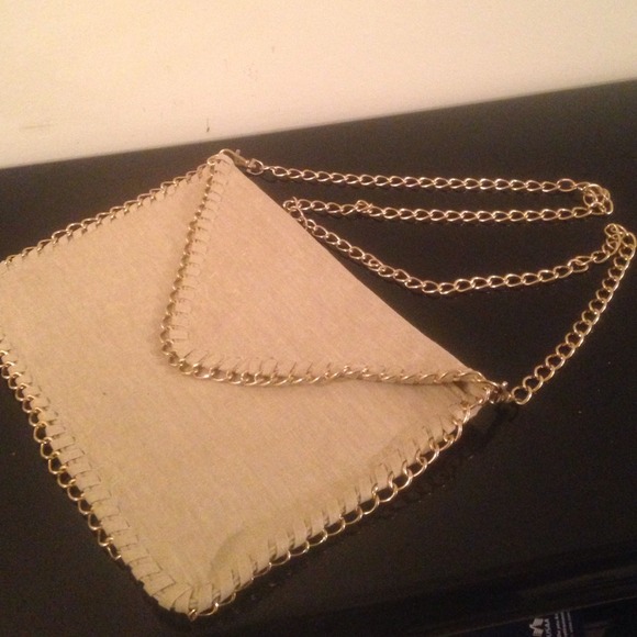 Cream clutch purse