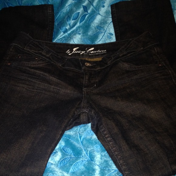 Juicy couture black skinny bow jeans