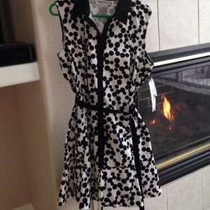 Black and white polka dot dress. NEW!