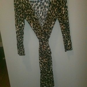 Leopard wrap dress