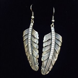 * Flash Sale * Rhinestone Feather Earrings