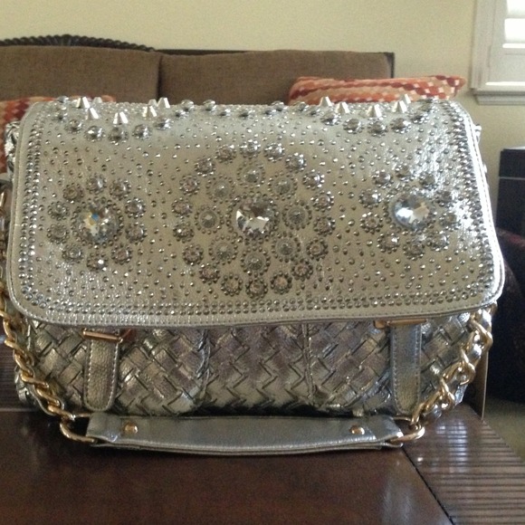 silver handbag