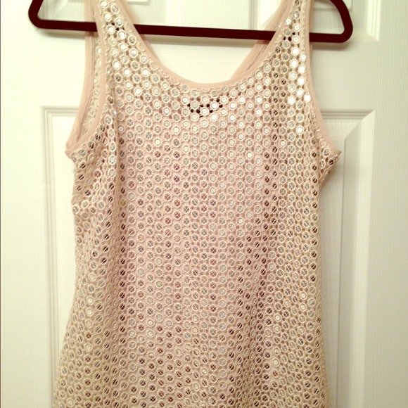 Nude sequin tank WHBM never worn!!