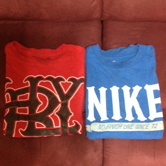 Hurley and Nikey shirts. (men)