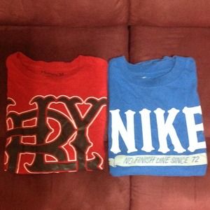 Hurley and Nikey shirts. (men)