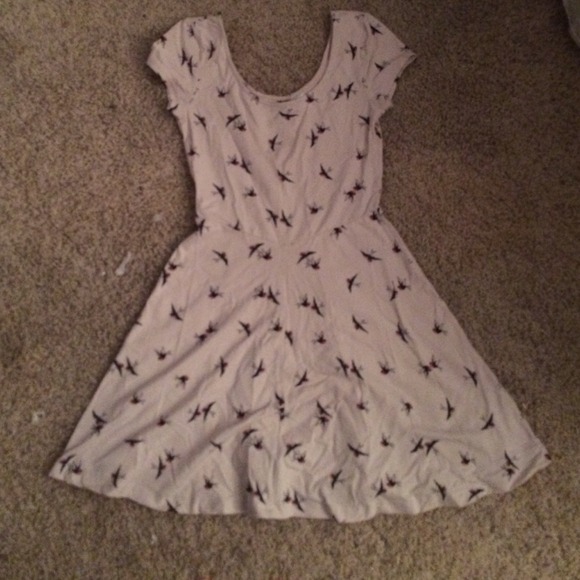 H&M Fit and Flare Beige Sparrow Dress