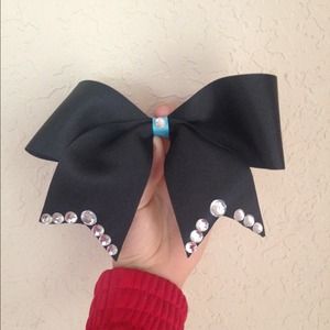 Black , blue, and gem bow