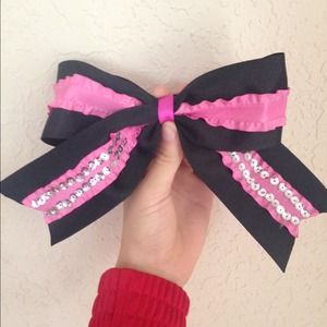 Pink sequence bow