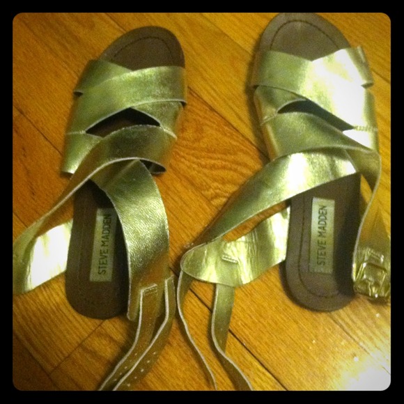 Silver metallic bandage sandals - Picture 1 of 1