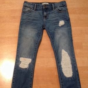 Free people denim shredded jeans