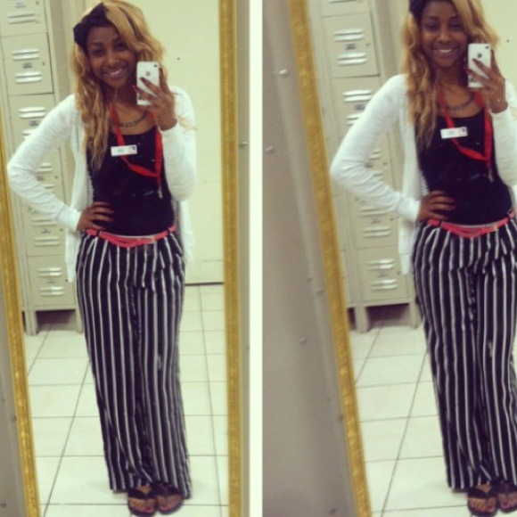 Flare striped pants - Picture 1 of 2