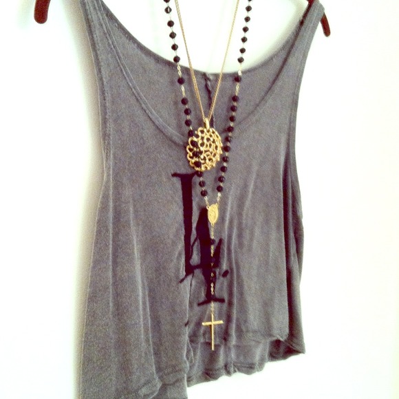 Brandy Melville "LA" crop tank gray. Not in stores