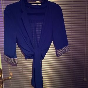 Royal blue top.
