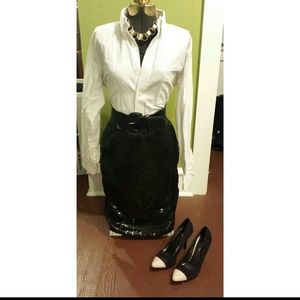 High Waist Sequins Skirt