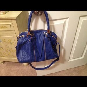 Trendy blue handbag