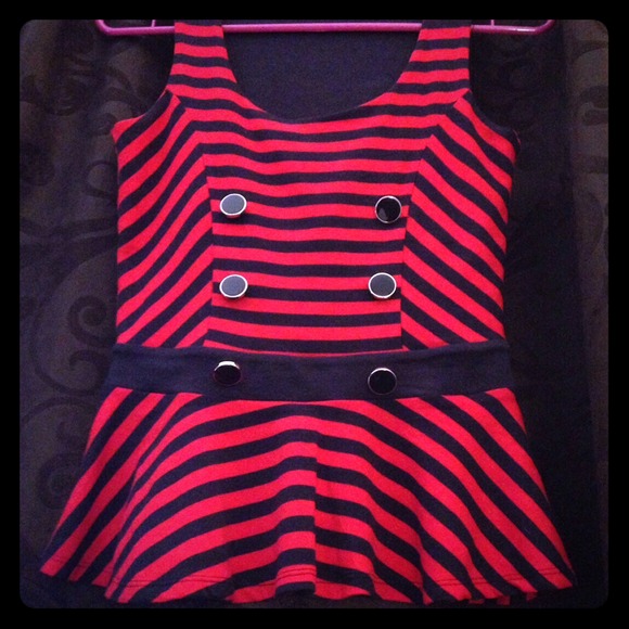 Striped peplum top