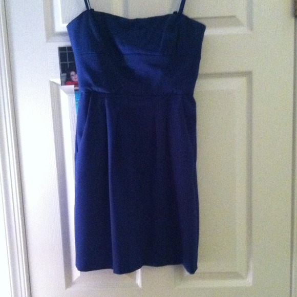 Blue BCBG strapless dress