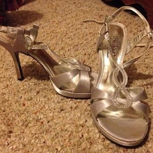 pretty silver heels.