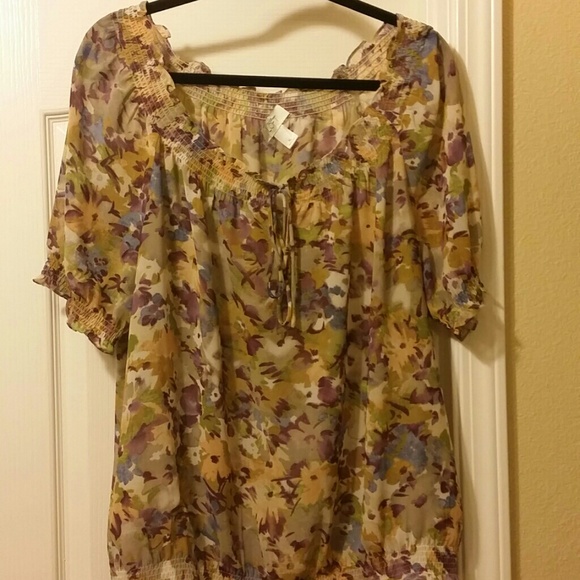 Ann Taylor Loft semi sheer dress shirt