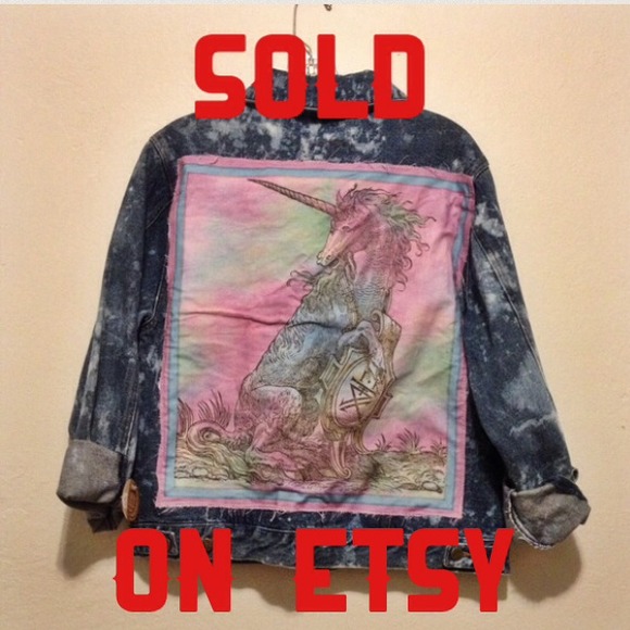 Lee Jackets & Blazers - Hand bleached jean jacket with pastel back patch