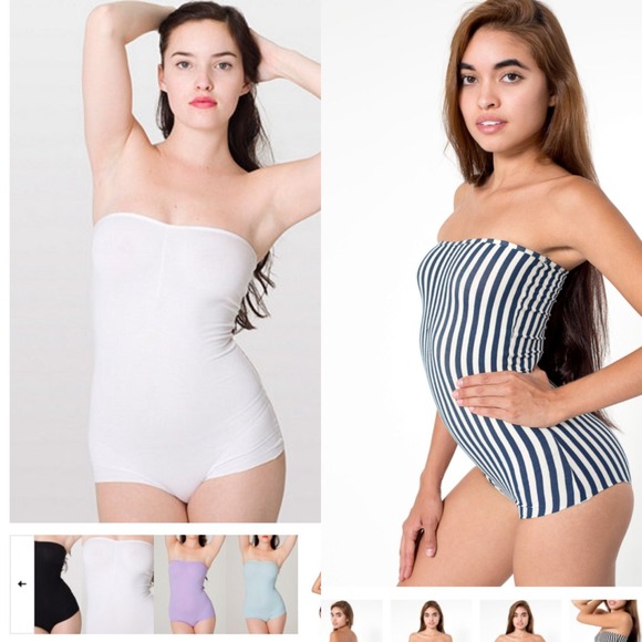 American Apparel Strapless Bodysuits