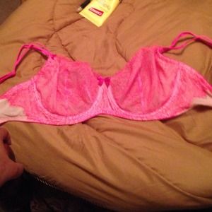 A hot pink and baby pink Victoria secret bra.