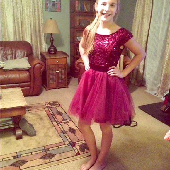 Burgundy party dress